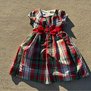 Bonnie Jean Red and Plaid Dress  PM1